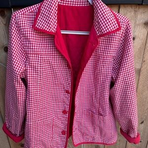 Red Gingham Women's Reversible Quilt Jacket